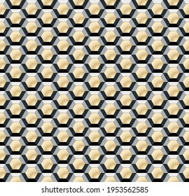 seamless background, wallpaper, tile  - metal honeycomb with gold color