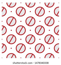 seamless background warning sign, the combination of red and light silver in a flat pattern on a white background.