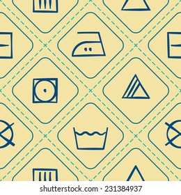 seamless background with washing symbols