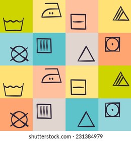 seamless background with washing symbols