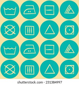 seamless background with washing symbols