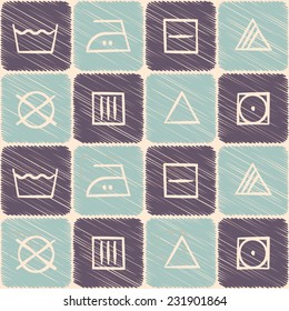 seamless background with washing symbols