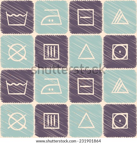 seamless background with washing symbols