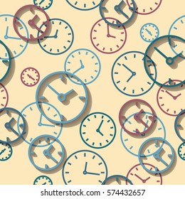 Seamless background of watch dials. Timing is everything.