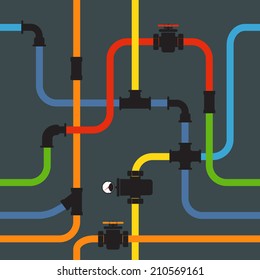 Seamless background of water pipeline