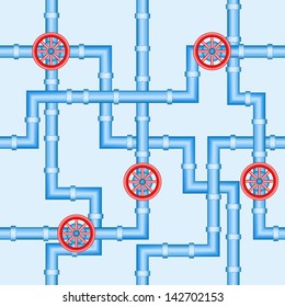 Seamless background of water pipeline. Vector illustration