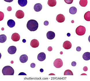 Seamless background of watercolor circles. Vector.