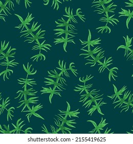 Seamless background from watercolor drawings abstract green plants