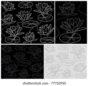 Seamless Background Waterlily Pattern