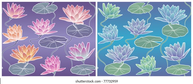 seamless background waterlily pattern