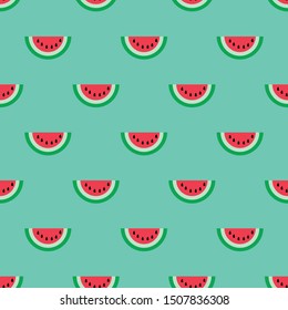Seamless background with watermelon slices. 