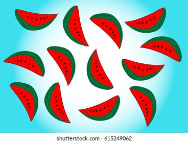 Seamless background with watermelon slices - Illustration
Summer, Watermelon, Fruit, Food, Drawing - Activity