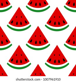 Seamless background, watermelon slices on a white background