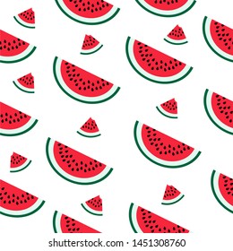 Seamless background with watermelon slices. Vector illustration design for greeting card or template.