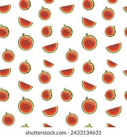 Fondo inconsútil con rebanadas de sandía. Vector patrón sin fisuras