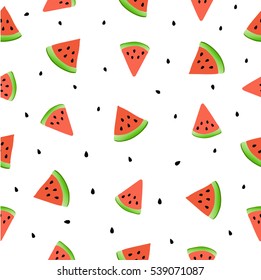 Seamless background with watermelon slices. Vector illustration.