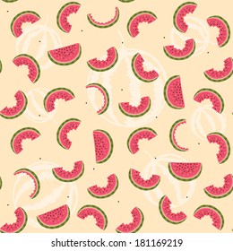 Seamless background with watermelons