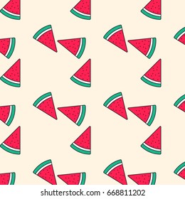 Seamless background of watermelons. Summer pattern.