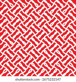 Seamless background with a wave pattern on a red backdrop. fabric pattern	