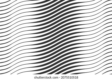 Nahtloser Hintergrund mit Wellen. Schwarze Kurvenlinien. Schwelende Illustration. 