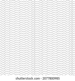 Seamless background with waves. Black curve lines. Wavy illustration. 