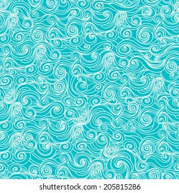 Seamless background with waves and curls