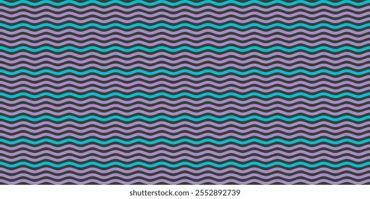 Fondo sin fisuras de líneas Horizontales onduladas. tosca, púrpura, negro, textil, envoltura. Vector