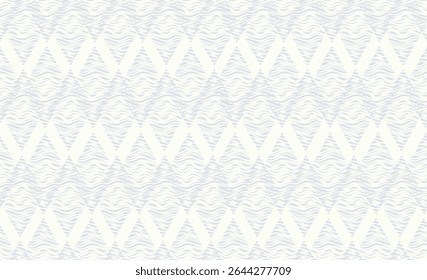 Seamless background with wavy line pattern in geometric shape. Stylish ornamental diamond shape texture