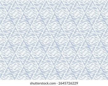 Seamless background with wavy line pattern in geometric shape.Stylish ornamental diamond shape texture