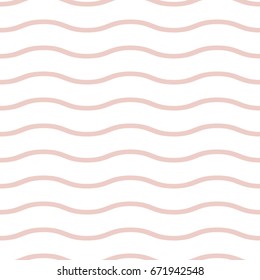 Seamless background with wavy lines arranged horizontally. Monochrome geometrical pattern.