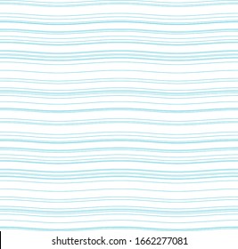 Seamless background with wavy lines. Blue striped background. Abstract water pattern. 