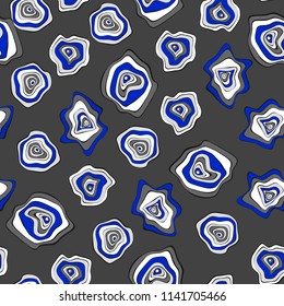 Seamless Background with Wavy Round Abstraction. Hand Drawn Pattern in Ethnic Style. Vector Psychedelic Illustration with Deformed Circles. Wavy Seamless Pattern for Fabric, Textile, Cloth Design.