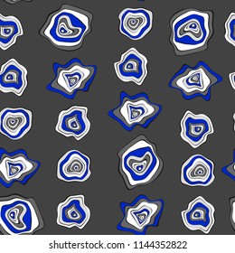 Seamless Background with Wavy Round Abstraction. Hand Drawn Pattern in Ethnic Style. Vector Psychedelic Illustration with Deformed Circles. Wavy Seamless Pattern for Fabric, Textile, Cloth Design.
