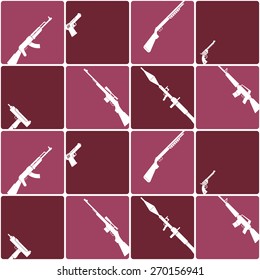 Seamless background with weapons and arms for your design