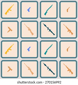 Seamless background with weapons and arms for your design