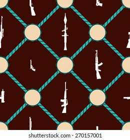 Seamless background with weapons and arms for your design