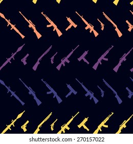 Seamless background with weapons and arms for your design