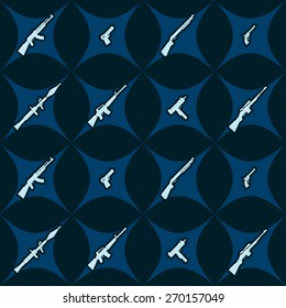 Seamless background with weapons and arms for your design