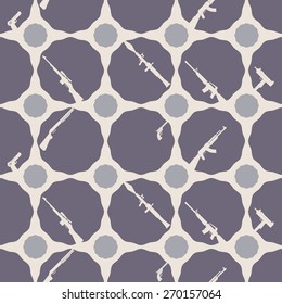 Seamless background with weapons and arms for your design