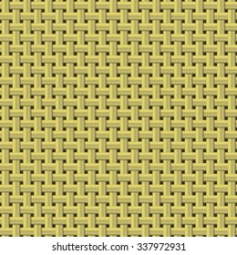 Seamless background  weaving ribbed metal wire. The color of gold. Vector EPS10.