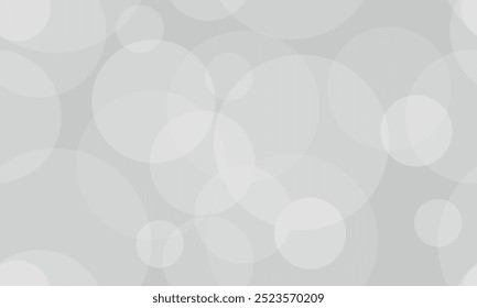 Fondo sin fisuras con círculos blancos. Patrón de círculos transparentes. Formas redondas sobre un fondo gris.