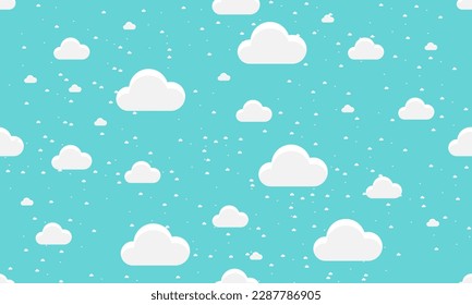 seamless background of white clouds in the blue sky
