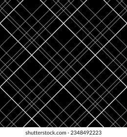 Nahtloser Hintergrund mit weißen Quergewinde auf Schwarz. Geometrisches Muster für Hintergrund, Tapeten, Textilien