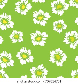 Seamless background with white flowers