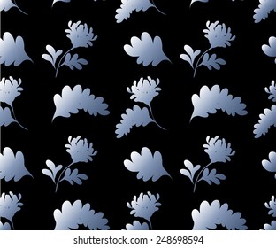 Seamless background with white flowers and leaves. EPS10 vector illustration.