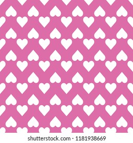 seamless background of white hearts on pink