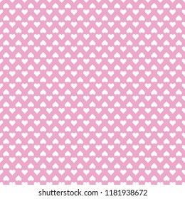 seamless background of white hearts on pink