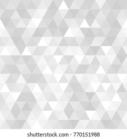 Seamless background with white and light gray triangles. Abstract geometric pattern. Modern vector illustration.