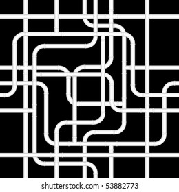 Seamless background of white pvc pipes over black