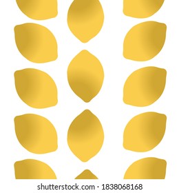 Seamless background from whole lemons. Vector illustration isolated on white background. Pattern for fabric, textile, menu, packaging, website.